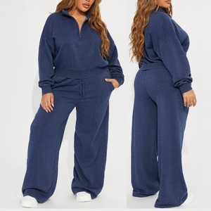 Nouveauté Ensemble de survêtement pour femmes de couleur marine à blocs de couleurs Respirant Vêtements de sport de fitness Tenue de sport décontractée Ensemble de survêtement de yoga - Product Image 6