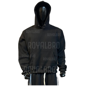 เสื้อฮู้ดสวมหัวโอเวอร์ไซส์สำหรับผู้ชายผ้าฝ้ายโพลีเอสเตอร์ทูโทนพร้อมโลโก้ออกแบบได้ตามต้องการเสื้อมีฮู้ดปักลาย3D - Product Image 1