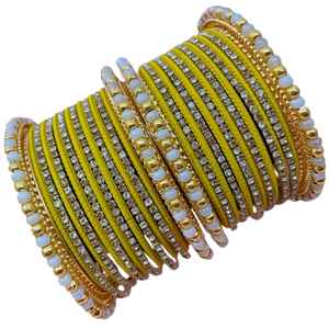 Vintage Custom Design Trendy High-quality Wedding Jewelry Elegant Multi-Color <b>Pearl</b> Stone Bridal Bangles Geometric Pattern Gold - Product Image 1