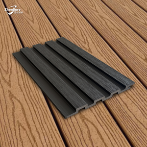 Revêtement mural en bois composite WPC recyclé, type bois écologique, pour décoration murale extérieure, <span class=keywords><strong>façade</strong></span> à lattes - Product Image 5