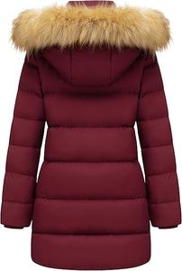Abrigo largo acolchado tejido transpirable para mujer estilo de moda de invierno con ribete de capucha de piel de lujo - Product Image 6