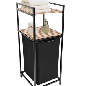 Cesto de ropa de felpa resistente, tela transpirable, bolsa extraíble, asas laterales, cestas de almacenamiento para una organización conveniente del hogar - Product Image 1