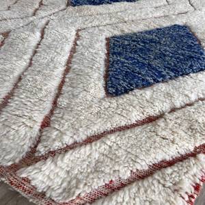 Hermosas alfombras estampadas en zigzag de Color azul Patrón de impresión de bloque de mano Dhurries para el hogar Sala de estar y alfombras de decoración de jardín - Product Image 3