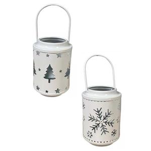 Bougeoir découpé de Noël en métal de qualité supérieure avec poignée lanterne à bougie extérieure pour la décoration de noël but cadeau - Product Image 1