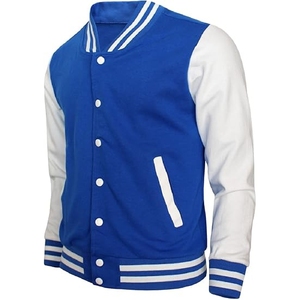 <b>Men</b> blue varsity <b>jacket</b> <b>white</b> sleeve letterman <b>jacket</b> blue baseball bomber classic collegiate <b>jacket</b> two tone athletic outerwear - Product Image 1