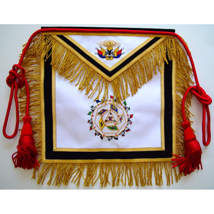 Artículos Masónicos: Delantal Masónico Bordado a Mano para Maestro Masón de la Gran Logia, Listo para la Venta - Product Image 6