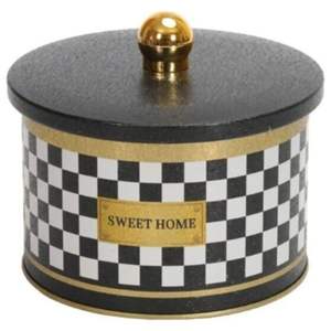 1.3L Damier Métal rond Boîte de conserve Poignée 140x100mm Panier - Product Image 4