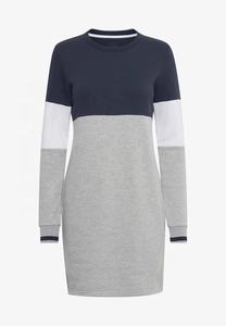 Trendy Drop Shoulder Wholesale Manufacturer 100% Cotton Blank Color Ladies <b>Dress</b> Full Sleeve Casual <b>Dresses</b> t shirts <b>Women</b> - Product Image 5