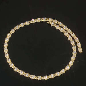 Cadena de Eslabones Hip Hop de Plata de Ley con Diamantes VVS, Chapada en Oro, Collar de Lujo Brillante para Hombre, Precio de Fábrica - Product Image 1