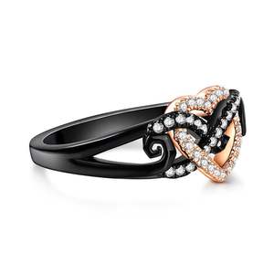 Bague Jeulia Endless Love Heart Infinity en argent sterling avec placage or rose - Product Image 2