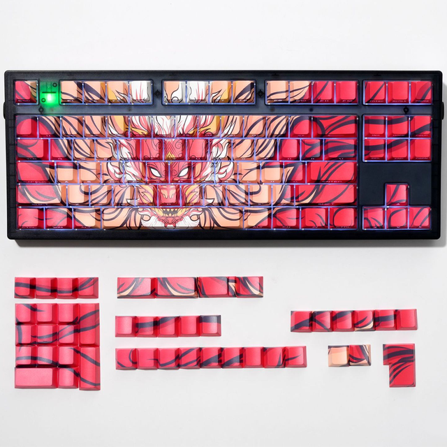 Auron Creative Custom Dye-Sublimation Translucent PBT Keycaps Side-Printed Cool Gaming Style for Mechanical Keyboards