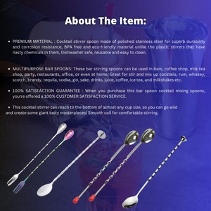 ช้อนบาร์สแตนเลสแบบหลายรูปแบบเครื่องมือผสมค็อกเทลม็อกเทลจัดส่งปริมาณมากสำหรับกาแฟบาร์เทนเดอร์ - Product Image 3
