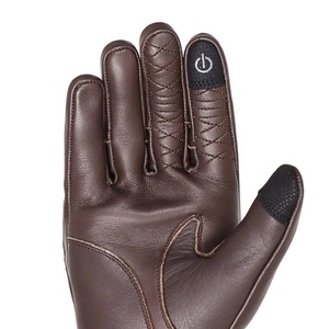 Gants de motard courts respirants pour hommes, gants en cuir courts de haute qualité, gants courts personnalisés à doigts courts - Product Image 5