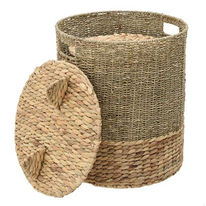 Mélange créatif jonc de mer jacinthe d'eau panier de rangement pour enfants panier de rangement en rotin en gros fait à la main au Vietnam - Product Image 1