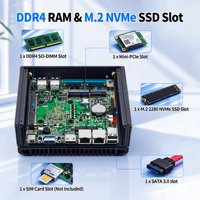 Mini PC CWWK Firewall sin Ventilador, i5 8250U, 4 Puertos COM RS232/RS485, 2 Puertos Gigabit LAN, DDR4, SIM, HD, VGA, SATA3.0, Microcomputadora Industrial