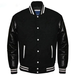 Chaqueta Letterman Varsity de alta calidad para hombre, cuerpo de lana con mangas de cuero genuino, chaqueta CollegeBaseballjacket para hombre, envío DDP - Product Image 1