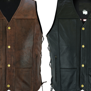 Gilet de motard en cuir de haute qualité | Fournisseur direct d'usine pour les équipes de moto, les clubs et les uniformes du personnel de bar - Product Image 5