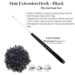 Crochet de tressage en gros Extension de cheveux crochets outils Extension de cheveux en acier inoxydable outil de traction pour cheveux bouclés - Product Image 2