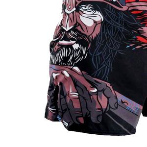 Short de combat MMA avec logo personnalisé Short d'arts martiaux respirant et sublimé imprimé noir livraison rapide short d'arts martiaux stretch OEM - Product Image 4