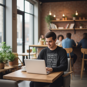 T-shirt a maniche lunghe con scritta 'Definition of Insanity' - Categoria Promozionale - Product Image 3