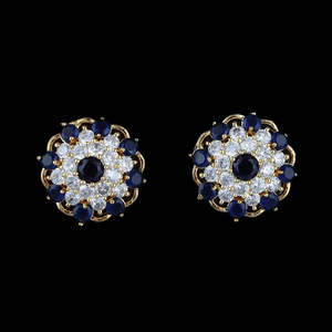 Boucles d'oreilles American Diamond - Bleu - Product Image 1