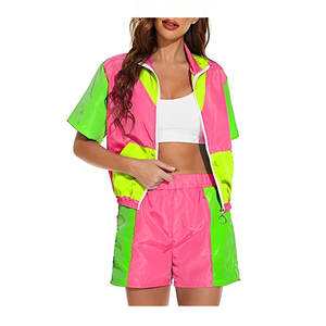 Ropa deportiva OEM para mujer conjuntos cortavientos Logotipo de alta calidad impreso conjunto de pantalones cortos de 2 piezas nuevo diseño conjuntos cortavientos para mujer - Product Image 5