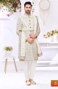 Sherwani sur mesure pour homme, costume pour mariage, couleur unique, prix bas, style occidental, tenue de marié - Product Image 3