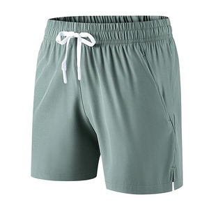 Pantalones cortos para correr de doble capa para gimnasio para hombre, bolsillos con cremallera, ropa de entrenamiento físico de larga duración, patrón sólido, verano, adecuado para mediados de 6XL - Product Image 2