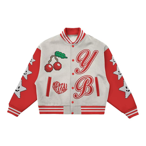 Veste Streetwear de l'équipe de baseball Letterman universitaire de haute qualité pour hommes veste de baseball d'hiver à motif de broderie vente en gros - Product Image 3