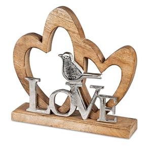 Eco Friendly duck <b>table</b> centerpiece designed for <b>Valentines</b> Day gift to couples featuring silk roses greenery and wood elements - Product Image 6