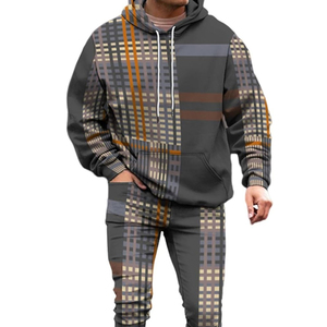 Vente en gros Logo personnalisé Color Block imprimé Survêtement décontracté pour hommes OEM Design personnalisé hommes Outdoor Training Survêtement ensembles hommes - Product Image 6