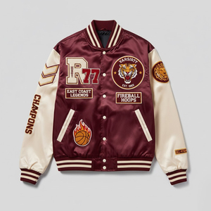 Chaqueta Universitaria Informal de Satén para Hombre, con Bordado de Chenilla, Superventas, Chaqueta Bomber de Béisbol Personalizada, Chaqueta Universitaria con Letras para Hombre - Product Image 1