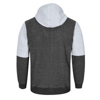 Sweat à capuche zippé brodé haut de gamme pour homme, en polaire gris anthracite color-block, style streetwear urbain de luxe