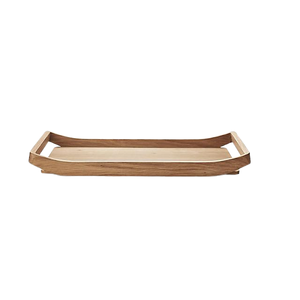 Nouvel arrivage Vaisselle en bois Plateau de décoration pour hôtel et restaurant Plateau de service en bois véritable de noyer avec poignée incurvée - Product Image 1