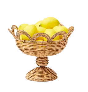 Panier en rotin organisateur de stockage tissé à la main rond conteneurs de stockage des aliments Boho bols décoratifs paniers de fruits pour la cuisine - Product Image 5