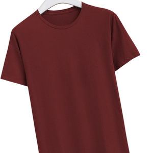 Camiseta Premium Lisa Color Granate, Logotipo Personalizado, Algodón de Alta Calidad, Cuello Redondo, Unisex, Manga Corta, Fabricante OEM, Venta al por Mayor, Camiseta Lisa - Product Image 3