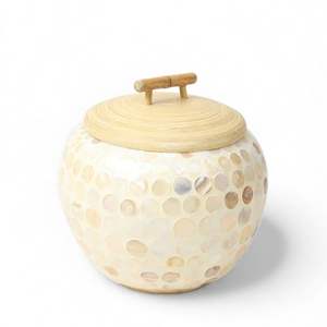 Jarrón de Nácar Hecho a Mano con Incrustaciones de Concha, Jarrón Decorativo para Almacenamiento en Baños y Hogar - Product Image 5