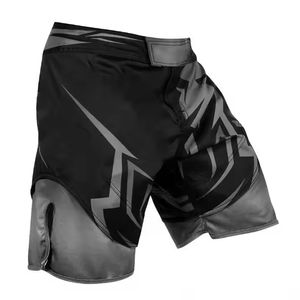 Men's MMA Lightweight Quick-Dry Breathable Durable Athletic Gym Shorts with Elastic <b>Waist</b> and Front Logo-Customizable Sportswear - Product Image 3