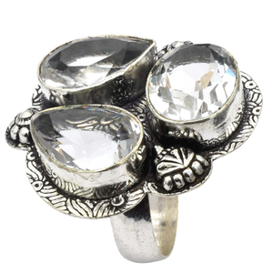 แหวนแต่งงานเงินธรรมชาติประดับพลอยบุษราคัมสีขาววินเทจเครื่องประดับคริสเตียนสำหรับผู้หญิงแหวนแฟชั่น - Product Image 2