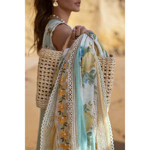 Conjuntos de Traje de Mujer Crimson X Saira Shakira Luxury Lawn para D2, Verano Siciliano, Aqua-TC-122 - Product Image 4