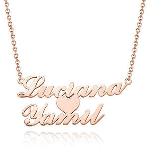 Jeulia Always Remember Personalized <b>Name</b> Necklace-Gold Plated Stainless Steel Heart & Butterfly Diamond <b>Chain</b> - Product Image 1