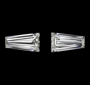 Baguette conique coupe lâche 1/4 CT diamant conique cultivé en laboratoire pour bague CVD diamant correspondant paire avec Baguette coupe diamant en vrac - Product Image 2