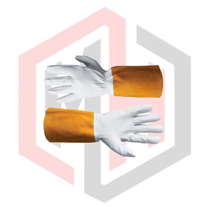 ถุงมือหนังวัวสีน้ำตาลสำหรับงานเชื่อม ทนทาน ป้องกันการฉีกขาด ป้องกันการบาด ป้องกันความร้อน สำหรับดับเพลิง หนัก 11 ออนซ์ - Product Image 6