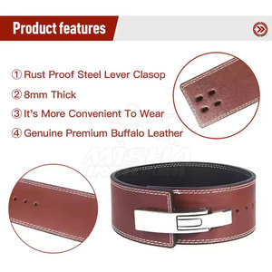 Ceinture de musculation en cuir de vachette - Soutien respirant et réglable pour les levées lourdes et la stabilité du tronc - Product Image 5