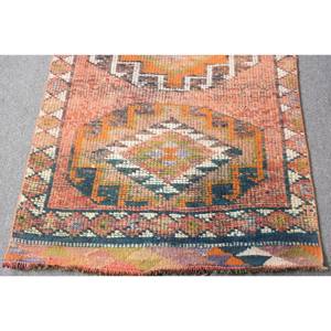 พรมตุรกีสีส้มเบจแนววินเทจ29 x 11.7ft ผืนใหญ่แบบคลาสสิกงานเย็บปะทรงสี่เหลี่ยมผืนผ้าน้ำยางขนสัตว์สำหรับห้องวัยรุ่น - Product Image 4