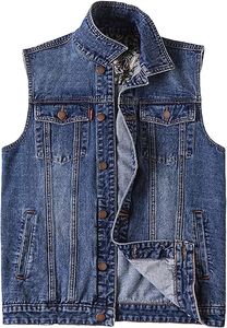 Chaleco Vaquero para Hombre Moderno, Estilo Casual Vintage, Chaleco Vaquero Elegante, un Elemento Esencial del Guardarropa, Estilo Desgastado y Fresco sin Esfuerzo - Product Image 3