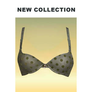 Green Embossed Dice Microfibre T-Shirt <b>Bra</b> 32B/34B - Product Image 2