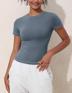 Camiseta de Verano para Mujer, Talla Grande, Tejido Ligero, Suave, Transpirable, Elástica, Ajustada, de Secado Rápido y Ecológica - Product Image 2