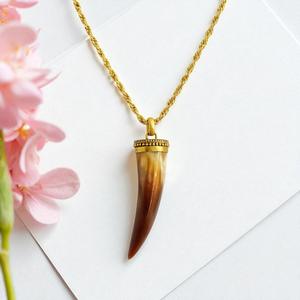 Buffalo Horn Pendant <b>Necklace</b> Natural Sustainable Tribal Jewelry for Women High Quality - Product Image 5