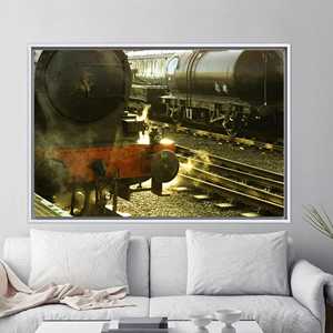 ภาพพิมพ์บนผ้าใบลายรถไฟไอน้ำสุดหรู - ศิลปะติดผนังรูปรถจักรยานยนต์สมัยใหม่,1P:กรอบสีขาว - Product Image 1